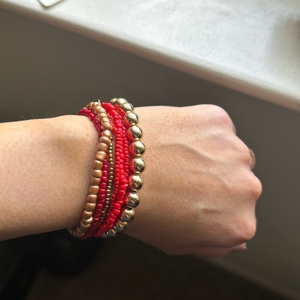 🟢Handmade beaded bracelet set of seven